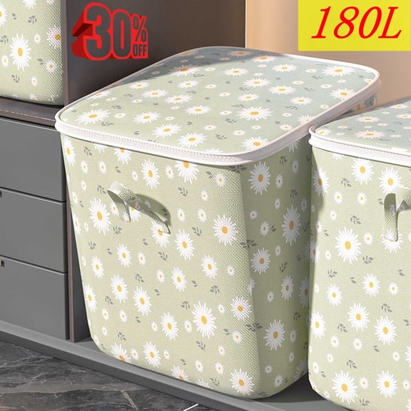 Djiypn Heavy Duty Storage With Reinforced Handles, Extra Large Storage Bags For Clothes, Tote Bag Double Zipper For Space Saving, Travel