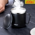 thumbnail image 1 of Djiypn Insulated Coffee Mug Stainless Steel Coffee Mug with Lid Handle Double Wall Travel Mug Camping Tumbler Cup Men Women 400ml, Black, 1 of 8
