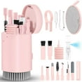 thumbnail image 1 of Djiypn Keyboard Cleaner Kit, Electronics Cleaning Kit with Retractable Brush, Portable 20-IN-1 Multi-Tools Kit for Phones, Tablet, Computer, PC, TV with 10ml Mist Spray (Pink), 1 of 9