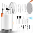 thumbnail image 1 of Djiypn Keyboard Cleaner Kit, Electronics Cleaning Kit with Retractable Brush, Portable 20-IN-1 Multi-Tools Kit for Phones, Tablet, Computer, PC, TV with 10ml Mist Spray (White), 1 of 9