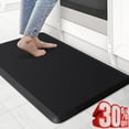 thumbnail image 1 of Djiypn Kitchen Mat, Cushioned Anti Fatigue Mat - Kitchen Rugs Kitchen Decor Non-Slip, Stain Resistant, Waterproof Floor Mats Desk Mat for Kitchen, Office, Workshop, Black, 17'' x 28''x0.5", 1 of 9