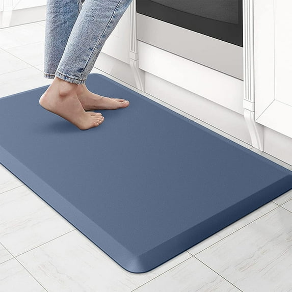 Djiypn Kitchen Mat and Rugs Cushioned Anti-Fatigue Floor Mat,17.3"x 28", Non-Slip Waterproof Ergonomic Comfort Mat for Kitchen, Home, Office, Sink, Laundry, Blue