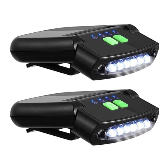 Djiypn LED Clip on Cap Lights USB Rechargeable Cap Flashlight Clip Waterproof Ultra Bright Hat Flashlight Headlamp for Fishing Camping Hand Work, Black