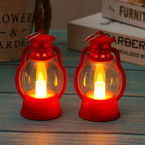 Djiypn LED Mini Vintage Lanterns Decor Indoor Decorative Outdoor Hanging Lantern Decorative Small Candle Lanterns Farmhouse Decor for Wedding Centerpiece,Halloween,Christmas,Farmhouse Decorative