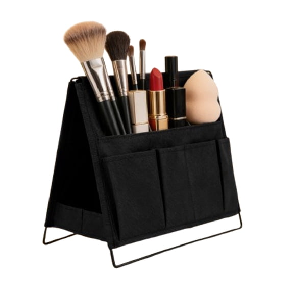 Djiypn Large Book Organizer Countertop,Desk and Kitchen Countertop Storage Shelf, Letter Sorter, Foldable Desk Mail and Bill Organizer, Desktop File and Paper Holder, Black
