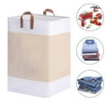 thumbnail image 1 of Djiypn Large Collapsible Laundry Basket Hamper with Easy Carry Handles，Freestanding Clothes Hampers for Laundry, Bedroom, Dorm, Towels, Toys, 55L, Beige, 1 of 6