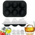 thumbnail image 1 of Djiypn Large Ice Cube Molds, Big Round Whiskey Ice Cube Trays for Freezer, Easy to Fill & Release, Whiskey Bourbon Cocktail(2.3In*6 Balls- Black), 1 of 9