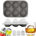 thumbnail image 1 of Djiypn Large Ice Cube Molds, Big Round Whiskey Ice Cube Trays for Freezer, Easy to Fill & Release, Whiskey Bourbon Cocktail(2.3In*6 Balls- Gray), 1 of 9