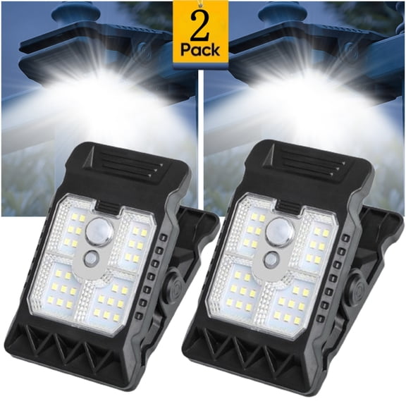 Djiypn Led Solar Lights Outdoor Clip Motion Sensor Lights Security Light 3 Modes,Solar Powered, USB Charging Solar Lights for Garden, Gate, Deck, Step, Patio, Camping