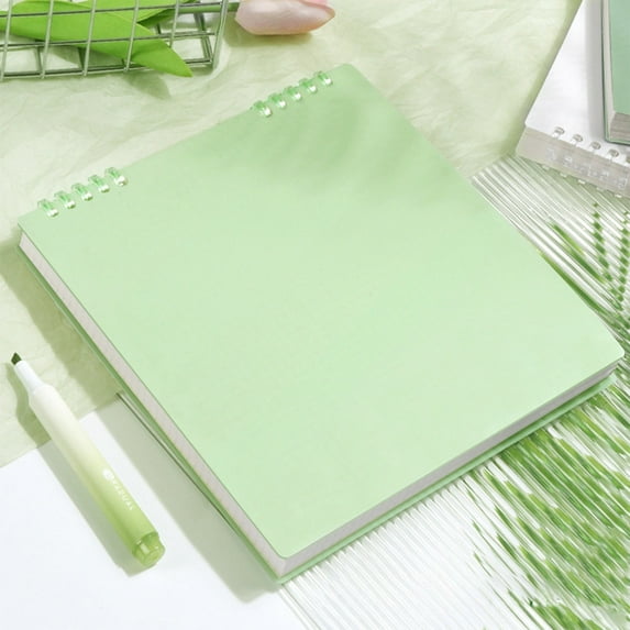 Djiypn Loose-leaf Notebook Green Loose-leaf Notebook, 7.7"x8.3", 120 Pages, 1 Count, 1 Pack
