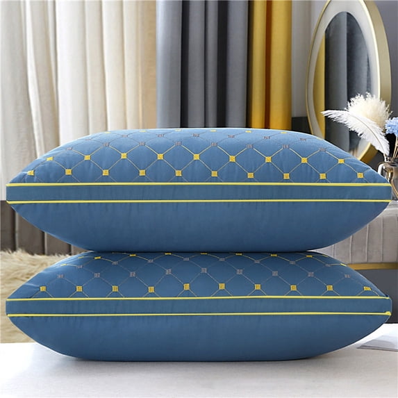 Djiypn Luxury Hotel Pillows for Sleeping 1 Pack,Bed Pillows Standard Size, Down Alternative Filling, Bed Pillow for Back,Stomach and Side Sleepers(Blue,1 Pack)