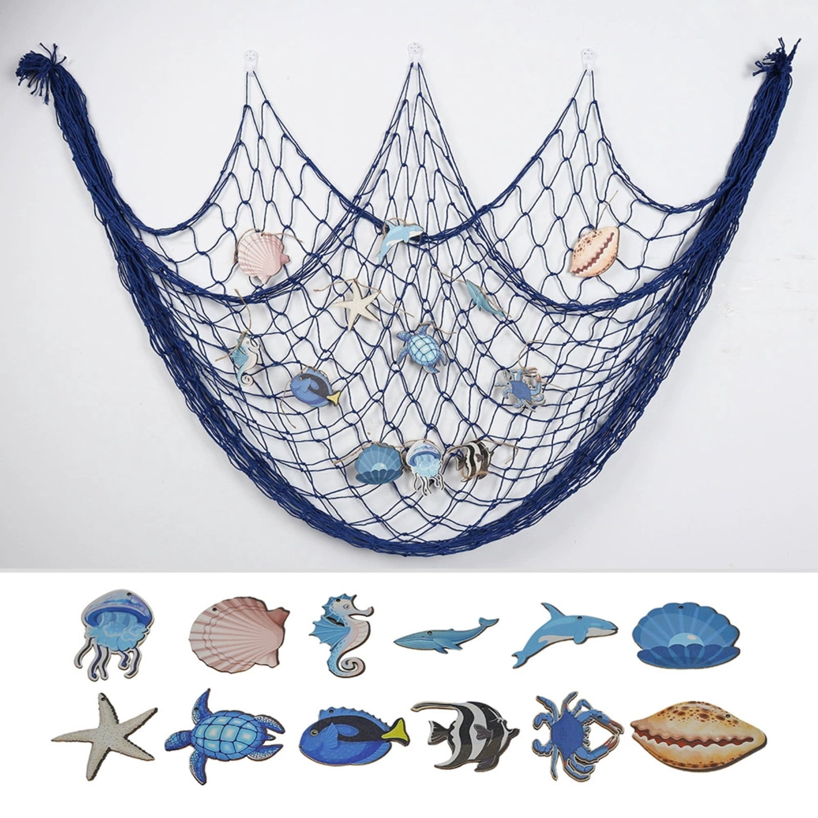decorative fish net canada Decorations for Party, 2mm Natural Cotton Hawaiian Party Fish Net Decorative, Nautical Themed Cotton Fishnet Room Under The Sea Ocean Beach Fishing Net - Fishing Net