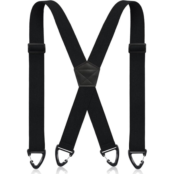 Djiypn Mens Hidden Suspender Under Clothes, 1.5" Wide Heavy Duty Suspender with 4 Swivel Hooks for Jeans Pants