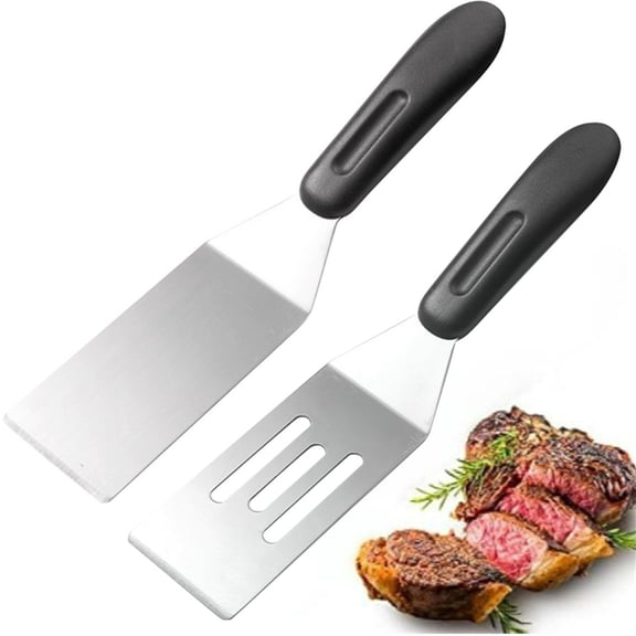 Djiypn Metal Spatula for Grill Stainless Steel Spatula for Burger, Fish Turner Griddle Spatula, Spachulas Egg Flipper, Flat Top Metal Spatula for Cooking BBQ