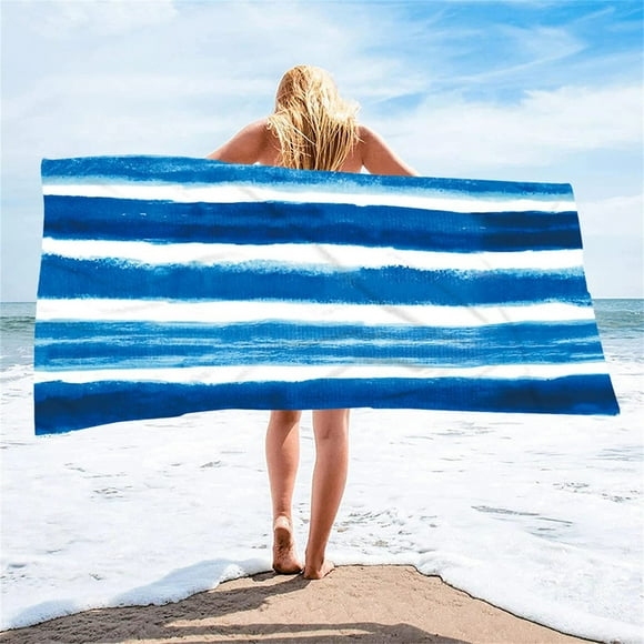 Djiypn Microfiber Beach Towel Super Lightweight Colorful Bath Towel Sandproof Beach Blanket Multi-Purpose Towel For Travel Swimming Pool 27x59 Inch,superfine fibre,N,222g