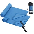 thumbnail image 1 of Djiypn Microfiber Towel Perfect for Travel & Gym & Camping Towel 2Pack Quick Dry - Super Absorbent - Ultra Compact - Lightweight. Suitable for Trip, Beach, Shower, Backpacking, Pool, 1 of 9
