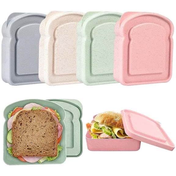 Djiypn Microwave Safe Sandwich Lunch Box for Adults and Kids - Convenient 2L Meal Storage Container for Hot Food, Travel and Office Use - Durable, Easy to Clean, Perfect for All Ages