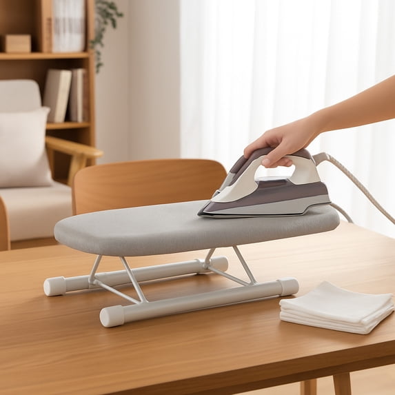 Djiypn Mini Ironing Board 10.2" Portable Folding Ironing Board Cloth Cover for Collar Cuff Shoulder Corner (1Pack - Gray)