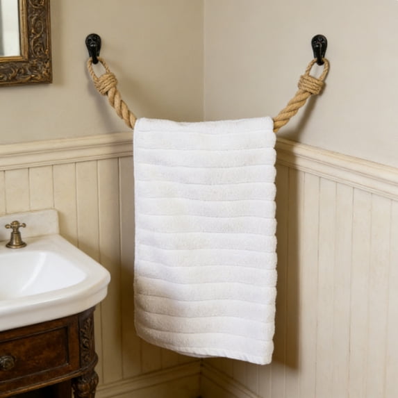 Djiypn Nautical Ropes for DIY Toilet Paper Holder, Towel Ring, Vintage Wall-Mounted Towel Rack as Ocean Beach Home Bathroom Decor Bathroom Accessories