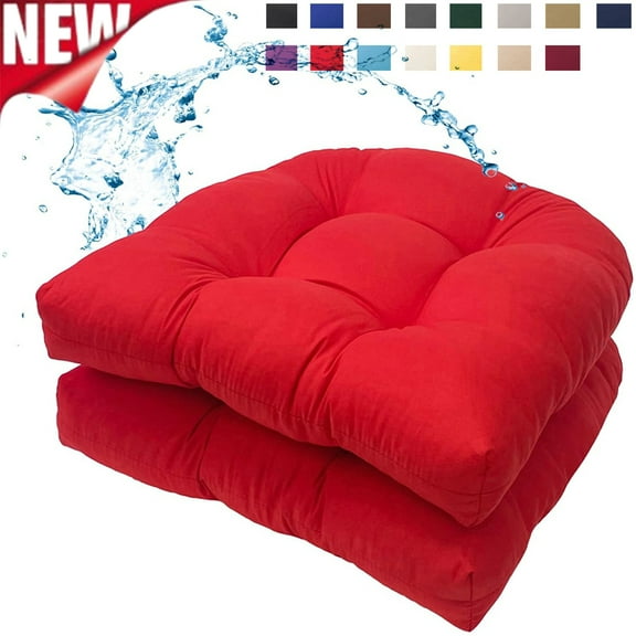 Djiypn Outoor Patio Seat Cushions Dark Green,2 Count Indoor/Outdoor Rocking Chair Cushion Set Thickened Waterproof Patio Chair Pad,19 * 19in