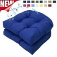 thumbnail image 1 of Djiypn Outdoor Chair Cushions Set of 2 for Patio Furniture, Tufted Overstuffed Patio Furniture Cushions, Thick Outdoor Seat Cushion, 19" X 19", Blue, 1 of 9