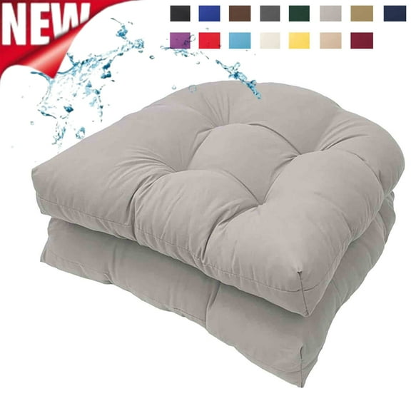 Djiypn Outoor Patio Seat Cushions Dark Green,2 Count Indoor/Outdoor Rocking Chair Cushion Set Thickened Waterproof Patio Chair Pad,19 * 19in