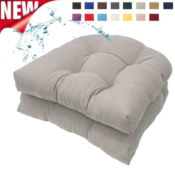 Djiypn Outoor Patio Seat Cushions Dark Green,2 Count Indoor/Outdoor Rocking Chair Cushion Set Thickened Waterproof Patio Chair Pad,19 * 19in