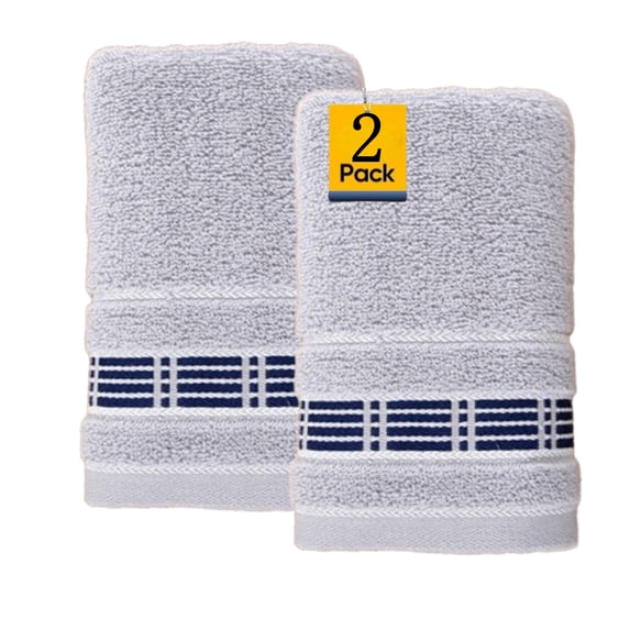 Djiypn Pack of 2 Washcloths, 29.5 x 13.5Inches, Lighter Weight, Quick to Dry, Super Soft & Absorbent, Face Towels, Hotel Quality, Perfect for Bathroom, Gym, Spa (Gray, 2 Pack)