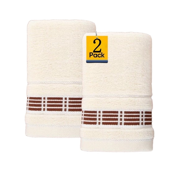 Djiypn Pack of 2 Washcloths, 29.5 x 13.5Inches, Lighter Weight, Quick to Dry, Super Soft & Absorbent, Face Towels, Hotel Quality, Perfect for Bathroom, Gym, Spa (White, 2 Pack)