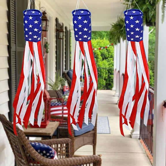 Djiypn Patriotic Independence Day Windsock - Vibrant Outdoor Decorations for Celebrating Freedom - Perfect for Gardens, Patios, and BBQs - Ideal for All Americans