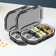 thumbnail image 1 of Djiypn Pill Organizer - Portable Pill Box Small Pill Container with 6 Compartment for Purse or Pocket, Excellent Pill Storage Case (2Pack, Gray), 1 of 7