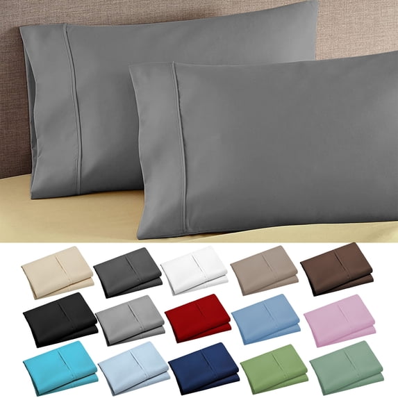 Djiypn Pillow Cases - 2 Pack - Envelope Closure - Soft Brushed Microfiber Fabric - Shrinkage And Fade Resistants Pillow Covers 20 X 30 Inches
