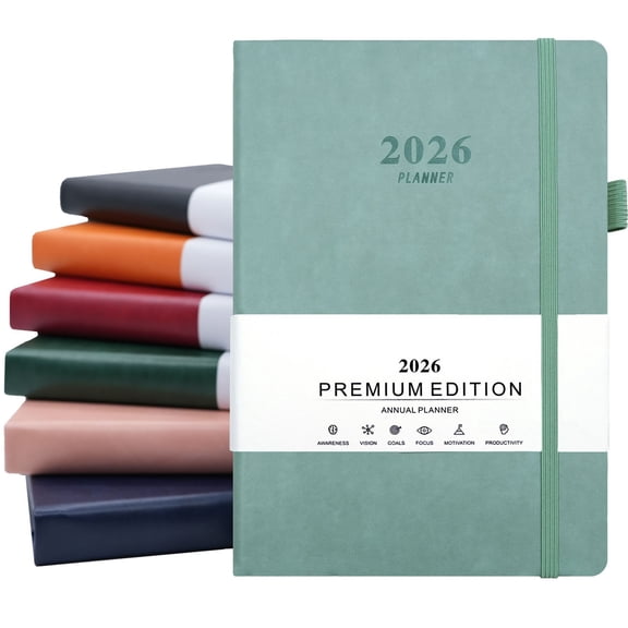 Djiypn Planner 2026 Weekly and Monthly, 5.8" x 8.5" Academic Calendar Vertical Daily Appointment with Tabs, Agenda Journal to Track Goals & Tasks -Blue