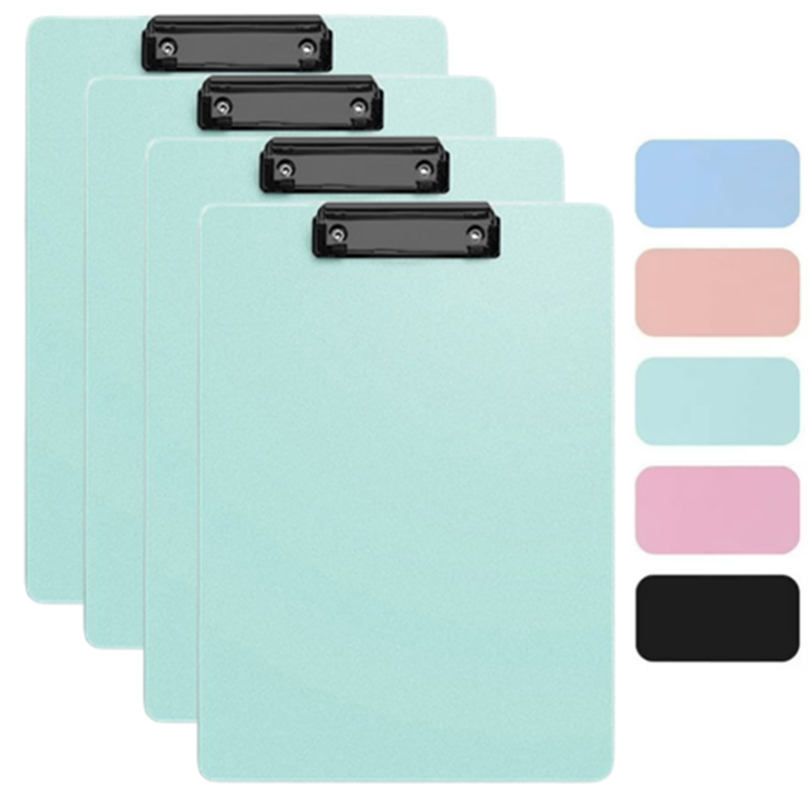 Djiypn Plastic Clipboard, Clip Boards for A4 Letter Size,Holds 100 Sheets 8.5x11 Inch Papers, 1 Pack Clipboards Folder for Office Supplies, 4pack-Light Green