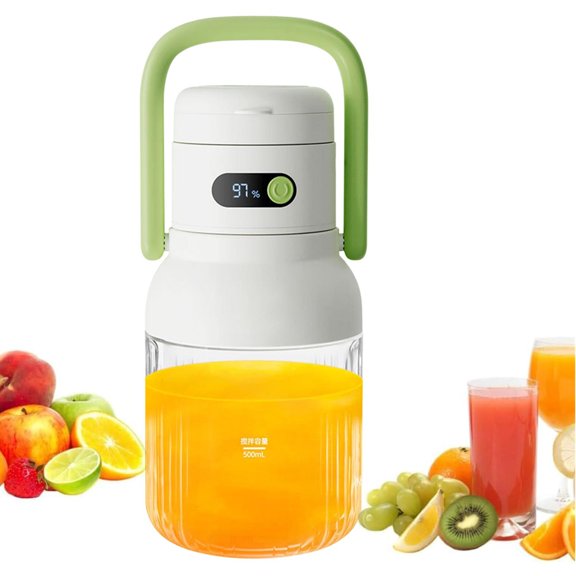 Djiypn Portable Blender, USB Rechargeable Personal Blender, Small Smoothie Shake Maker with 12 Blades, Compact Travel Mini Juicer Cup with Extra Lid for Home, Gym, Office, 17oz, White