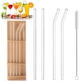 thumbnail image 1 of Djiypn Premium Borosilicate Glass Straws - Heat Resistant & Lipstick-Proof Design for Eco-Friendly Beverages - Ideal for Adults & Party Use, 1 of 9