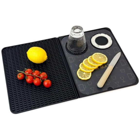 Djiypn Premium Silicone Draining Mat for Bar Counters - Non-Slip, Hygienic Design with Drainage Grooves - Ideal for Home Bars, Kitchens, and Cafés - Perfect for Cocktail Enthusiasts