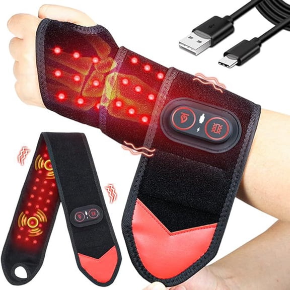 Djiypn Rechargeable Infrared Wrist Strap with 36 LED Heat and Vibration Massage for Muscle Relaxation - Ideal for Office Workers and Athletes Seeking Tension Relief