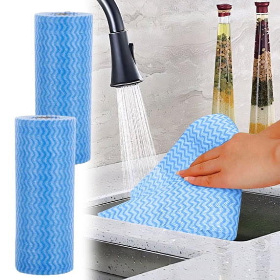 Djiypn Reusable Cleaning Wipe, Household &Kitchen Towels,Disposable Cleaning Cloth, Dish Cloth Dish Towels Dish Rags Reusable Kitchen Paper Towels, Wash Towels, 2 Rolls of 80 Sheets