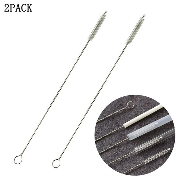 Djiypn Reusable Straw Cleaner Brush Set - 2PCS 6.9 inch Metal Straw Cleaning Brushes for Tumbler, Cup, Water Bottles, Pipes