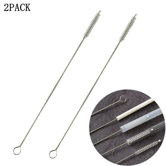Djiypn Reusable Straw Cleaner Brush Set - 2PCS 6.9 inch Metal Straw Cleaning Brushes for Tumbler, Cup, Water Bottles, Pipes