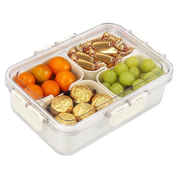 Djiypn Sealed Fruit Salad Preservation Box - 4 Compartment Bento Storage for Fresh Ingredients, Ideal for Home Chefs and Meal Prep Enthusiasts - Perfect for Kitchen Counters and Refrigerators