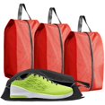 thumbnail image 1 of Djiypn Shoe Bags for Travel, 3 Pack Extra Durable Travel Shoe Bags for Storage and Packing, Reusable Water-proof Shoe Bag with Zipper and Handle, Portable Travel Essentials, Red, 1 of 9