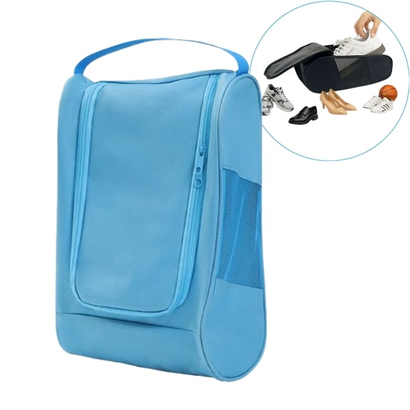 Djiypn Shoe Bags for Travel - Portable Oxford Shoes Storage Bag, Side Mesh Windows Shoe Pouch, Shoe Packing Cubes for Men Women - (Blue, 1Pack)