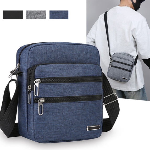 Djiypn Small Crossbody Bag for Men,Oxford Messenger Shoulder Bags Crossbody Satchel Bag Men's Side Bags Over the Shoulder Purse, Blue