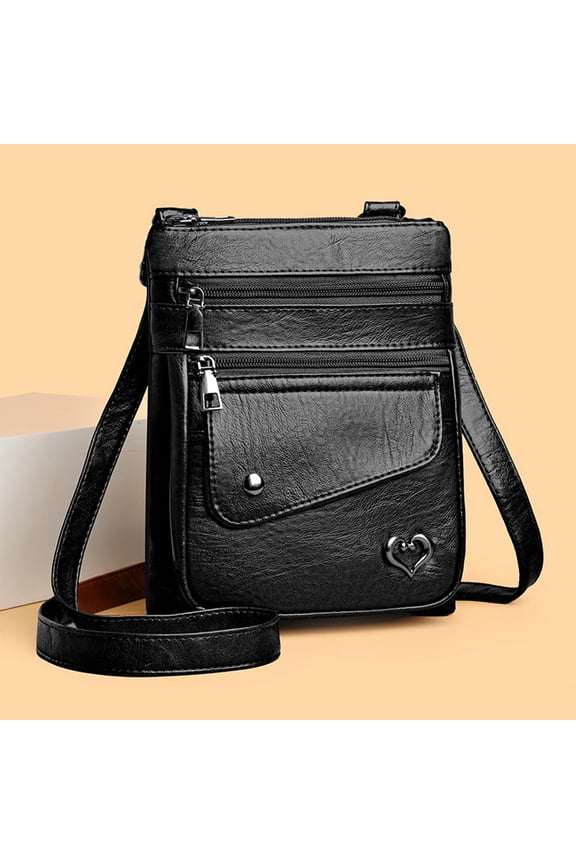 Small Crossbody Bags for Women, Crossbody Cell Phone Bag Leather Wallet Purses with Strap, Gift for Women, Black