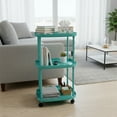 thumbnail image 1 of Djiypn Small Side Table - 3-Tier Table for Small Spaces, Plastic Couch End Table, Nightstand for Bedroom or End Table Living Room, Easy to Assemble, Green, 1 of 6