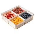 thumbnail image 1 of Djiypn Small Snackle Box Container, Divided Serving Tray with Lid, 4 Compartment Snack Box Container for Candy, Fruits, Charcuterie, Travel & Parties, BPA-Free, 1-Pack, 1 of 9