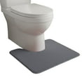 thumbnail image 1 of Djiypn Soft Foam Toilet Rug U-Shaped, Soft and Comfortable Bath Mat, Super Water Absorption, Non-Slip, Thick, Machine Wash and Easy to Dry for Bathroom, 16 X 20 Inches, Grey, 1 of 7