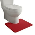 thumbnail image 1 of Djiypn Soft Foam Toilet Rug U-Shaped, Soft and Comfortable Bath Mat, Super Water Absorption, Non-Slip, Thick, Machine Wash and Easy to Dry for Bathroom, 16 X 20 Inches, Red, 1 of 7
